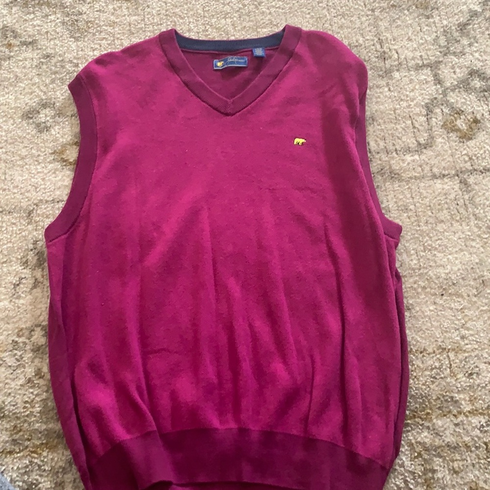 Sleeveless purple sweater vest